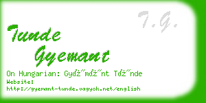 tunde gyemant business card